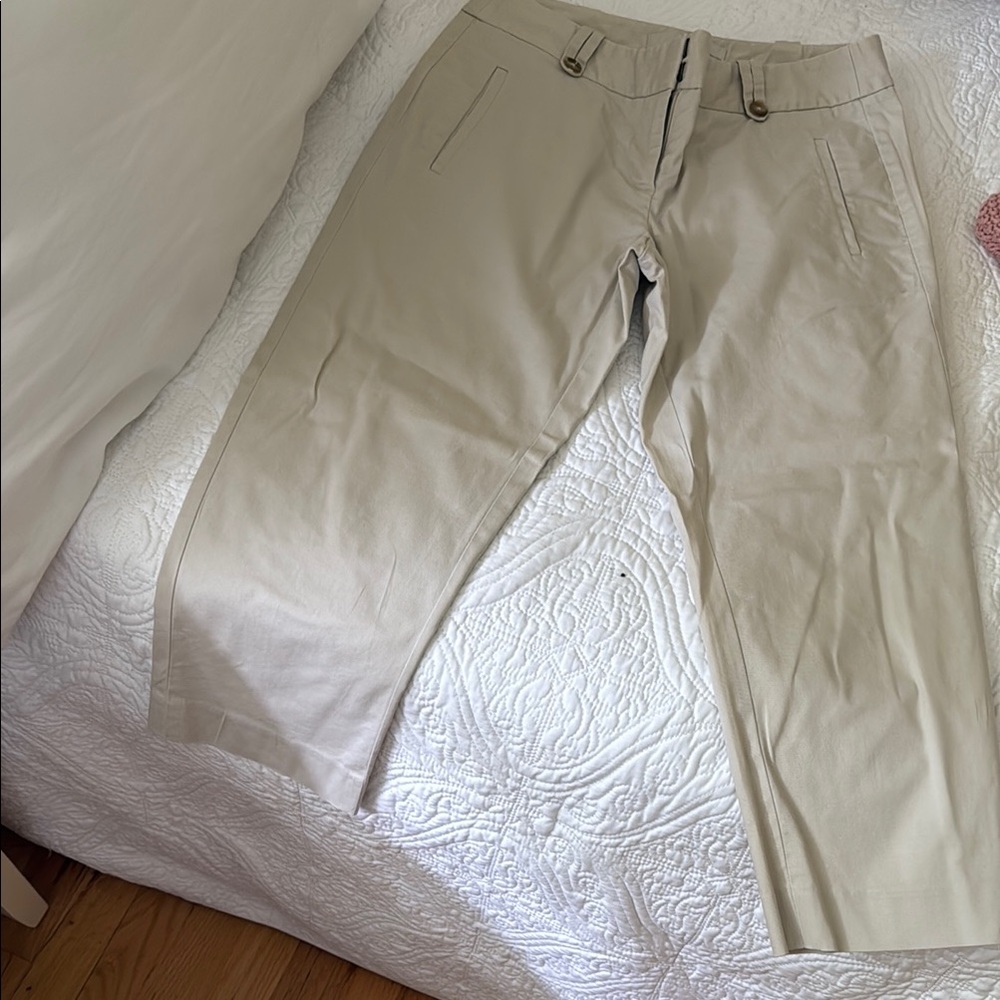 LOFT Tan Capri Pants Relaxed Fit